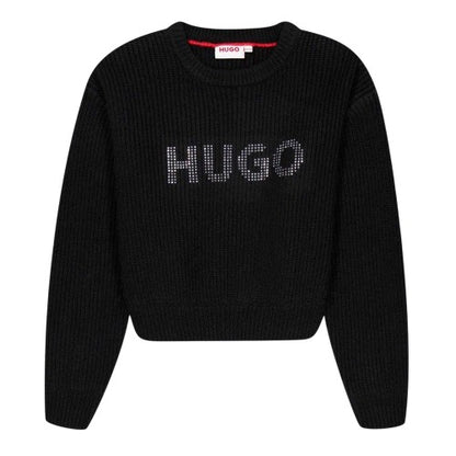 Front - Hugo Childrens/Kids Logo Crew Neck Regular Sweatshirt