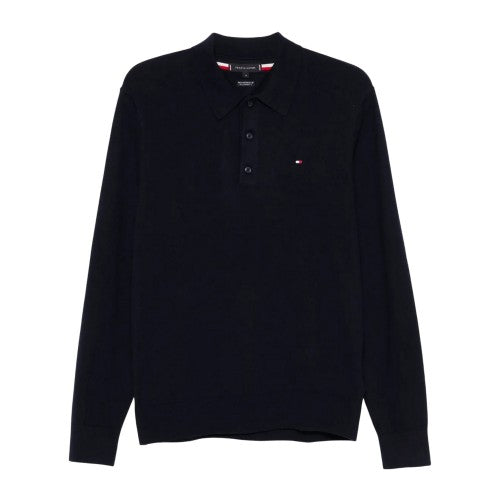 Front - Tommy Hilfiger Mens Cotton Cashmere Polo Shirt