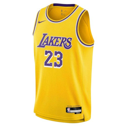 Front - Nike Childrens/Kids Icon LA Lakers Relaxed Fit Basketball Jersey
