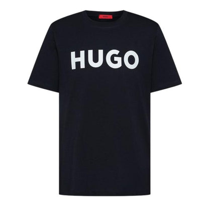 Front - Hugo Mens Dulivio Contrast Logo T-Shirt