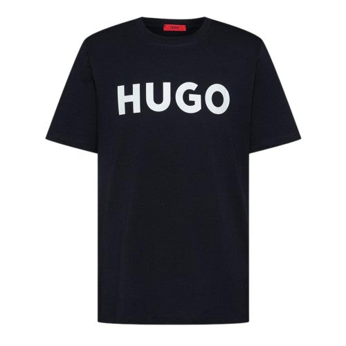 Front - Hugo Mens Dulivio Contrast Logo T-Shirt