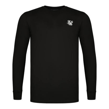 Front - SikSilk Mens Essential Crew Neck Slim Long-Sleeved T-Shirt