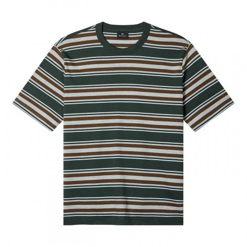 Front - Paul Smith Mens Wide Stripe Crew Neck T-Shirt