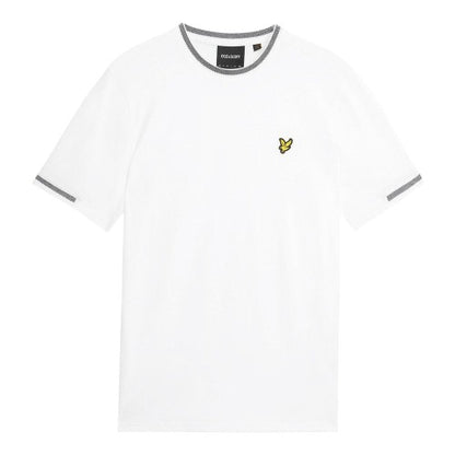 Front - Lyle & Scott Mens Eagle Birdseye Tipped T-Shirt