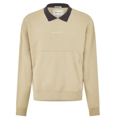 Front - Jack Wills Mens Collared Regular Sweatshirt