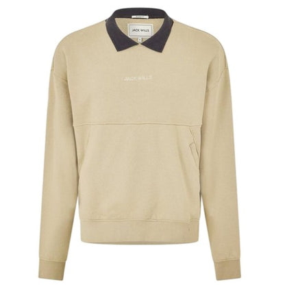 Front - Jack Wills Mens Collared Regular Sweatshirt