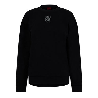 Front - Hugo Womens/Ladies Rhinestone Logo Regular Sweatshirt