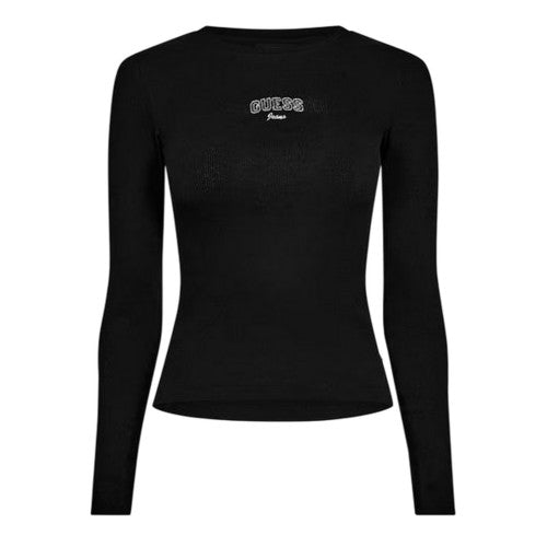 Front - Guess Womens/Ladies Embroidered Slim Long-Sleeved T-Shirt