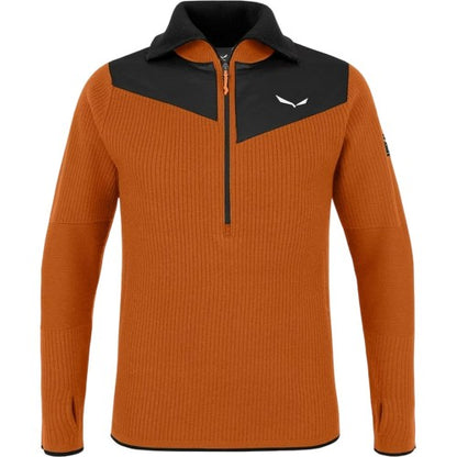 Front - Salewa Mens Zip Neck Regular Long-Sleeved Jumper