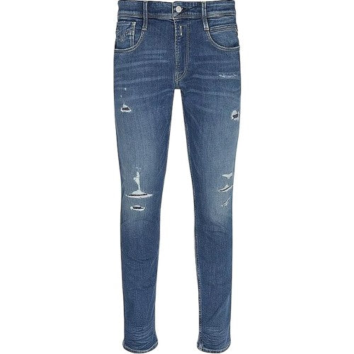 Front - Replay Mens Anbass Cotton Slim Jeans