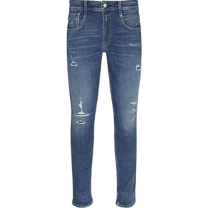 Front - Replay Mens Anbass Cotton Slim Jeans