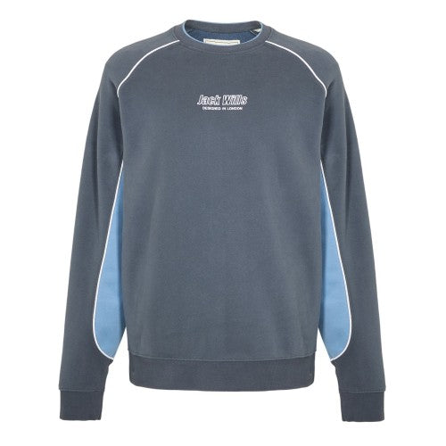 Front - Jack Wills Mens Stripe Detail Crew Neck Regular Jumper
