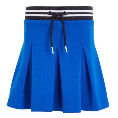 Front - Tommy Hilfiger Girls EcoVero Pleated Mini Skirt