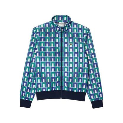 Front - Lacoste Mens Geometric Full Zip Sweatshirt