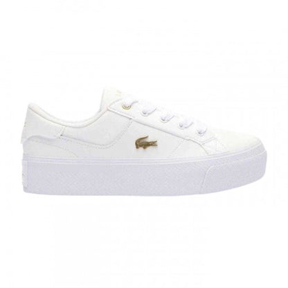 Front - Lacoste Womens/Ladies Ziane Leather Platform Trainers