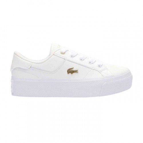Front - Lacoste Womens/Ladies Ziane Leather Platform Trainers