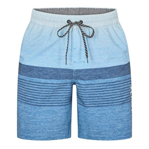 Front - Hurley Mens Volley Ombre Stripe Swim Shorts