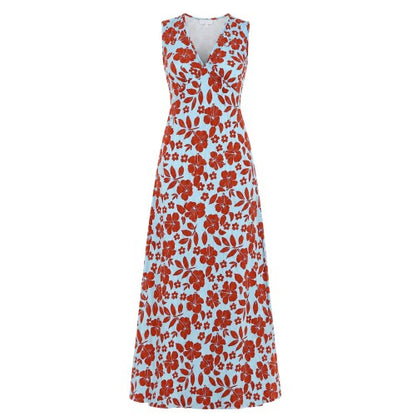 Front - Wednesday Womens/Ladies Floral V Neck Maxi Dress