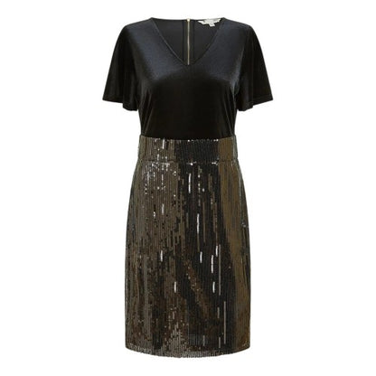 Front - Yumi Womens/Ladies Sequin Velvet Bodycon Dress