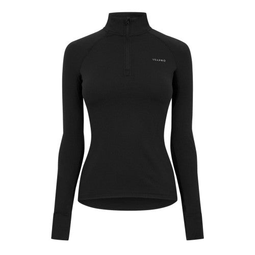 Front - USA Womens/Ladies Plain Long-Sleeved Base Layer Top