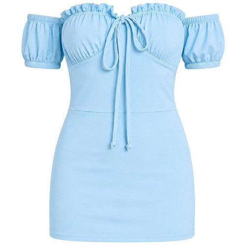 Front - Missy Empire Womens/Ladies Milkmaid Front Tie Mini Dress