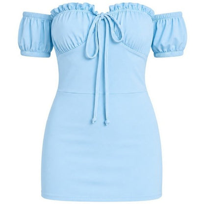 Front - Missy Empire Womens/Ladies Milkmaid Front Tie Mini Dress