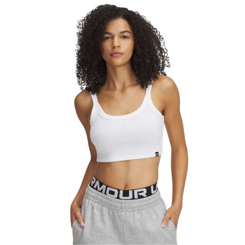 Front - Under Armour Womens/Ladies Baby Ribbed Cropped Snug Fit Tank Top