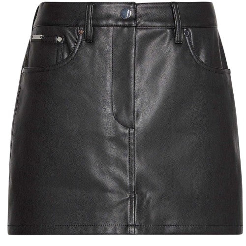 Front - Calvin Klein Womens/Ladies Jeans Leather Mini Skirt