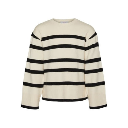 Front - Vero Moda Childrens/Kids Saba Striped Relaxed Fit Sweater Top