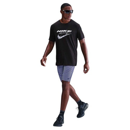 Front - Nike Mens Miler Dri-FIT Crew Neck T-Shirt