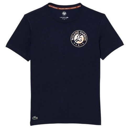 Front - Lacoste Mens Roland Garro Edition Logo Jersey T-Shirt
