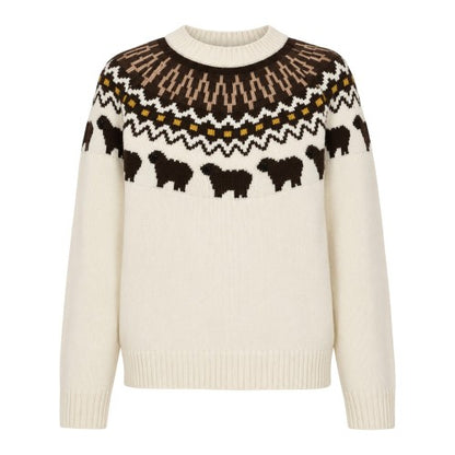 Front - Hunter Womens/Ladies Fair Isle Crew Neck Long-Sleeved Sweater Top