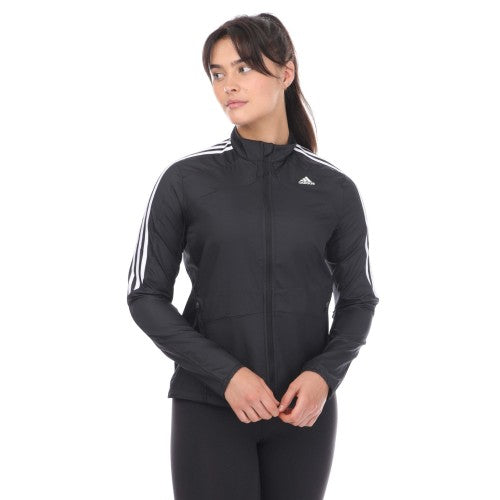 Front - Adidas Womens/Ladies Marathon 3 Stripes Running Jacket