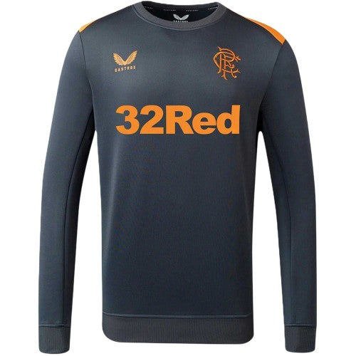 Front - Castore Mens Rangers FC Long-Sleeved Training Sweatshirt