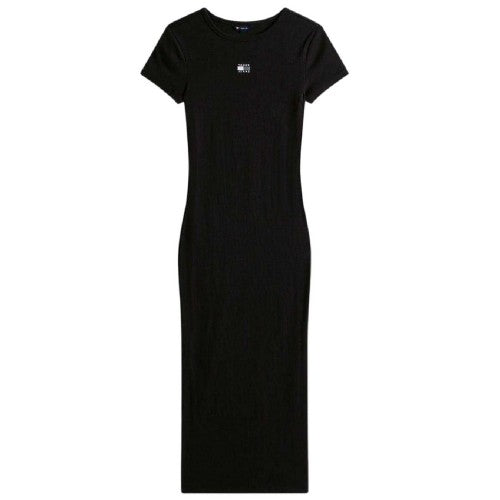 Front - Tommy Jeans Womens/Ladies Badge Crew Neck Bodycon Dress