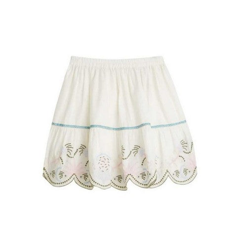 Front - Scotch And Soda Girls Embroidered Cotton Skirt