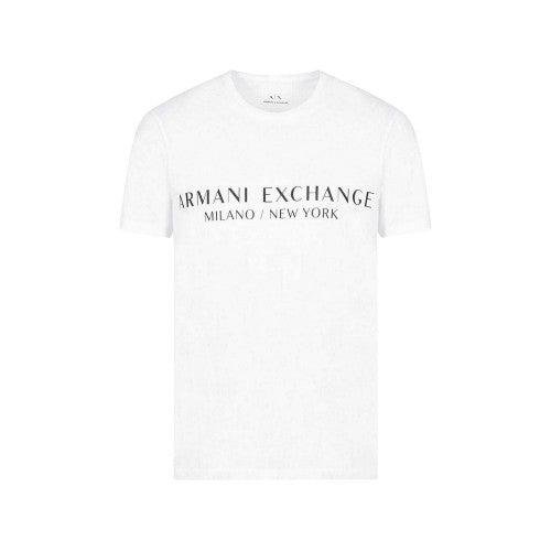 Front - Armani Exchange Mens Lettering Crew Neck Regular T-Shirt