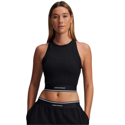 Front - Under Armour Womens/Ladies Meridian Cropped Slim Sleeveless Tank Top