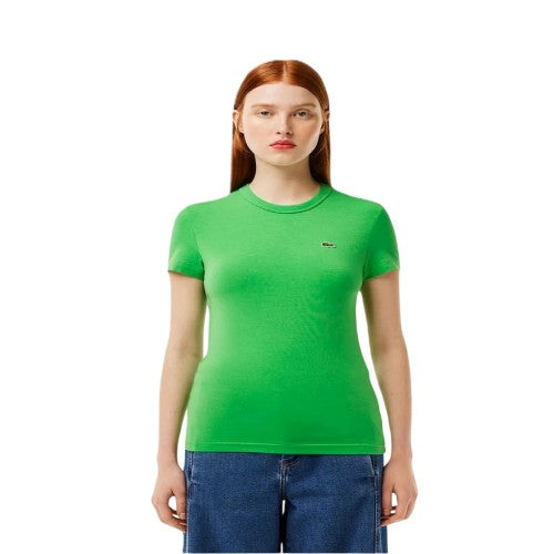 Front - Lacoste Womens/Ladies Logo Crew Neck Slim T-Shirt