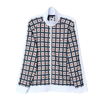 Front - Pretty Green Mens Timperley Geometric Pattern Long-Sleeved Track Jacket