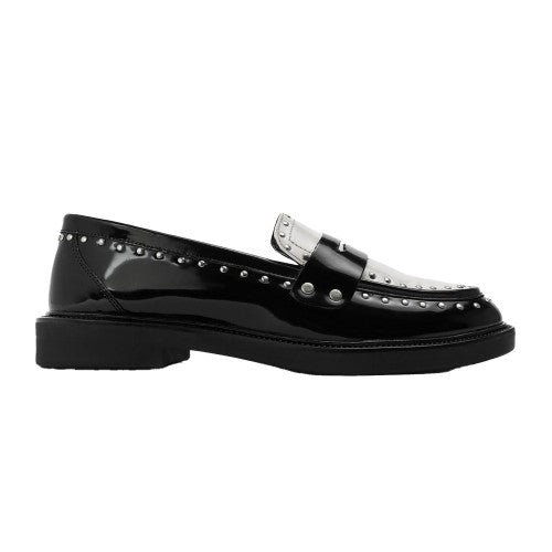 Front - Steve Madden Womens/Ladies Studded Formal Block Heel Penny Loafers