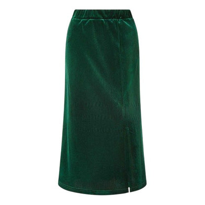 Front - Yumi Womens/Ladies Velvet Midi Skirt