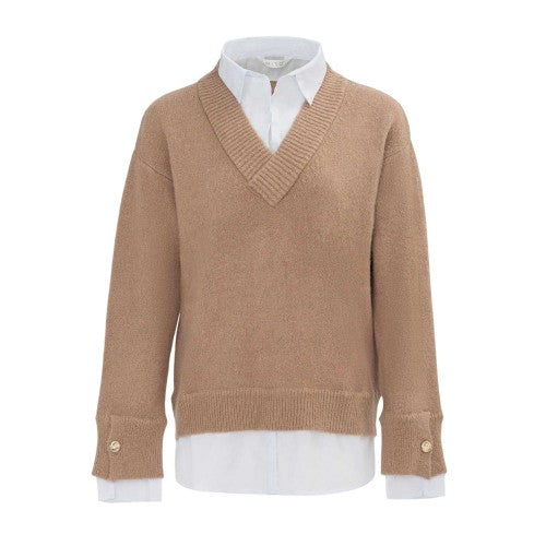 Front - Miso Womens/Ladies Knitted 2 in 1 Jumper