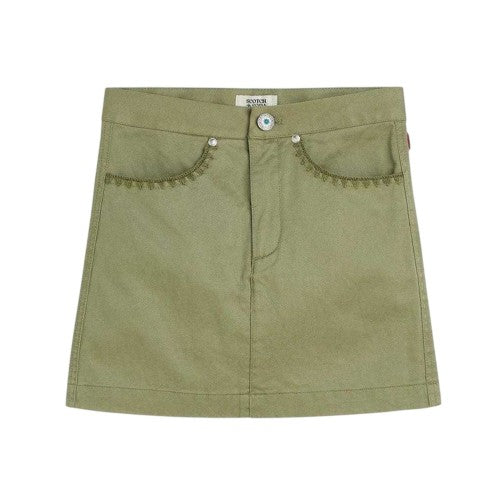 Front - Scotch And Soda Girls Twill Tailored Mini Skirt