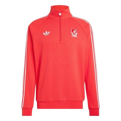 Front - Liverpool FC Mens Originals Adidas Half Zip Jumper