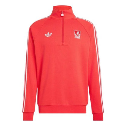 Front - Liverpool FC Mens Originals Adidas Half Zip Jumper
