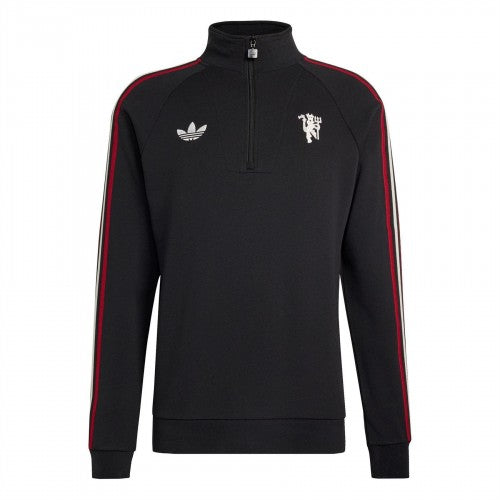 Front - Manchester United FC Mens Originals Adidas Half Zip Jumper