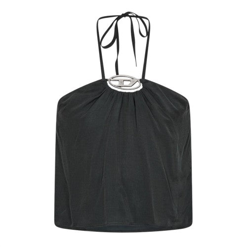 Front - Diesel Womens/Ladies Halter Neck Relaxed Fit Tank Top