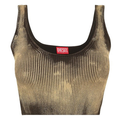 Front - Diesel Womens/Ladies Cropped Slim Tank Top