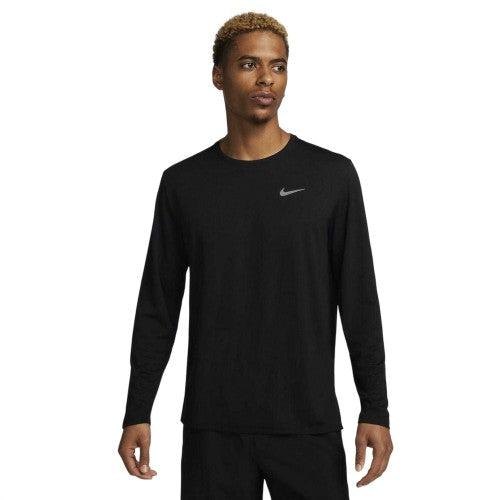 Front - Nike Mens Miler UV Dri-FIT Running Top